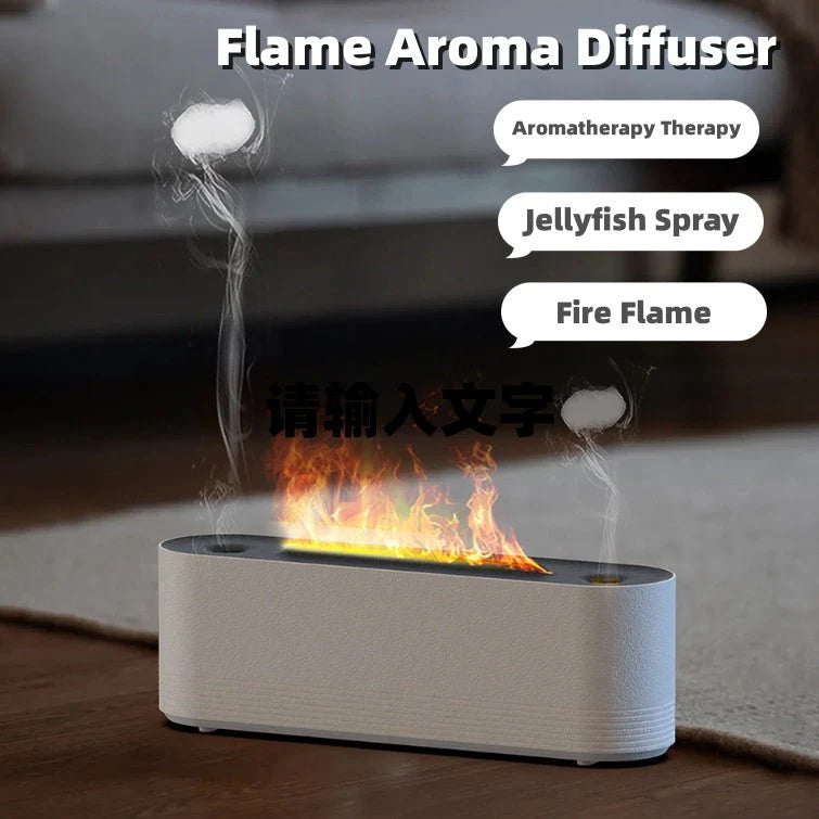 2-in-1 Flame & Jellyfish Air Humidifier | Volcanic Ring Aroma Diffuser