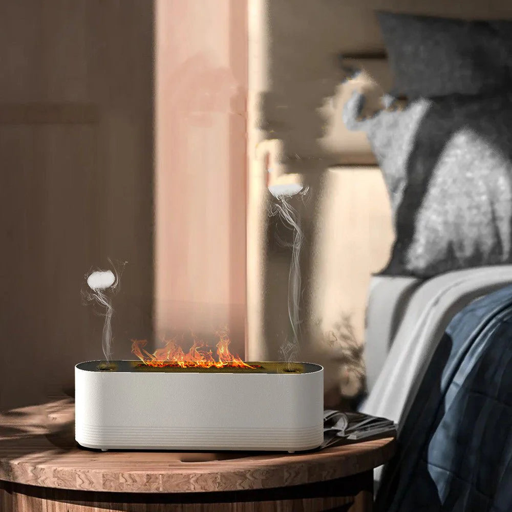 2-in-1 Flame & Jellyfish Air Humidifier | Volcanic Ring Aroma Diffuser