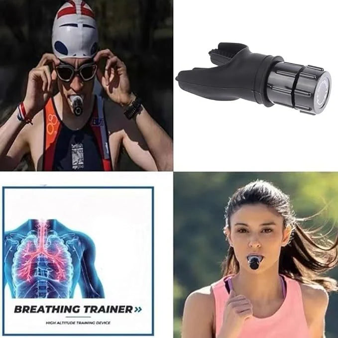 Adjustable breathing trainer for lung capacity exercise